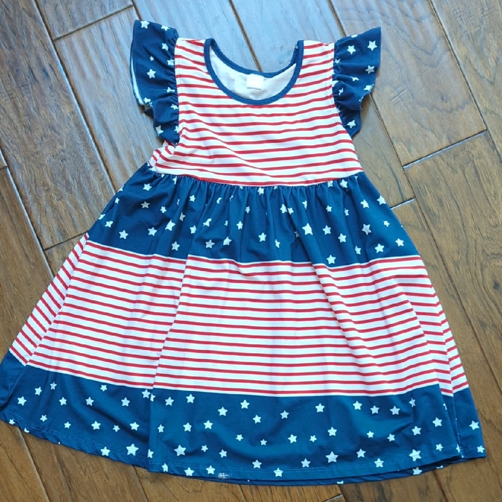 Adorable Striped and Starry Kids Dress